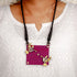 Magenta Avian Necklace Gold Chik Design - The Earth Store - Fashion Accessories